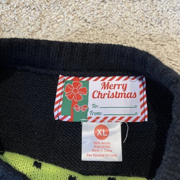 Christmas Ugly Sweater Women X-Large Naughty or Nice Sequins Textured Holiday - Picture 4 of 7